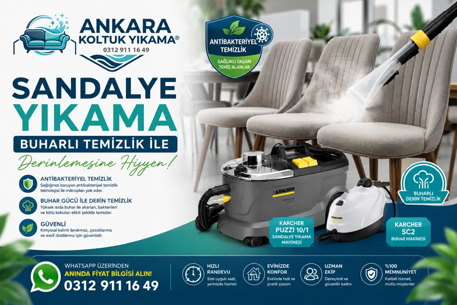 Ankara Buharlı Sandalye Yıkama Hizmeti