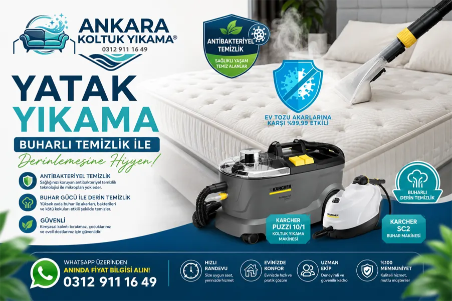 Ankara Buharlı Yatak Yıkama Hizmeti